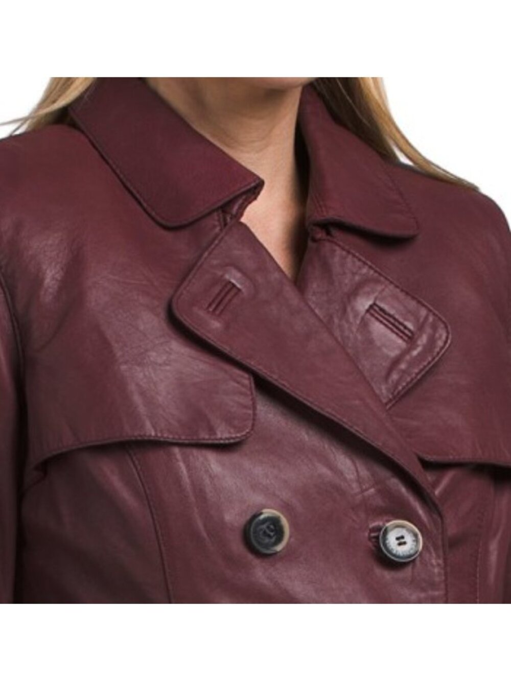 BOD & CHRISTENSEN Leather Daline Trench Coat - Picture 3 of 4